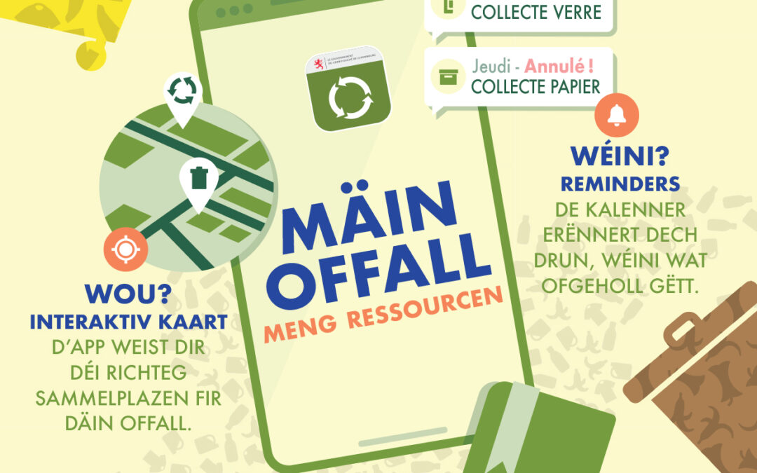 Mäin Offall – Meng Ressourcen: Déi national Offall-App ass do!