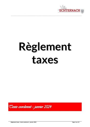 Règlement-taxes modifié janvier 2024